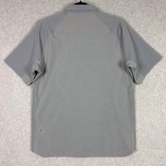 Lululemon Shirt Mens M Grey Double Pocket Overshirt Short Sleeve Snap Closure - Picture 4 of 6
